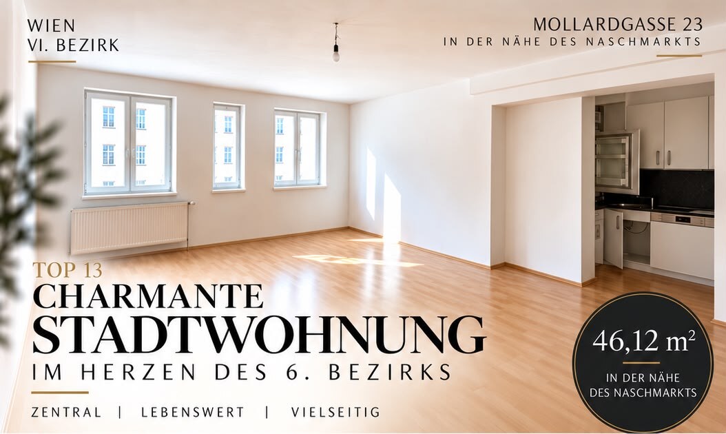 Großzügige Wohnküche der Wohnung Top 13