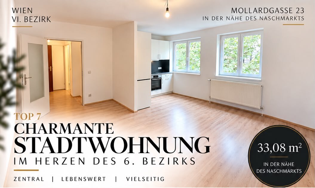 Helle Wohnküche der Wohnung Top 7